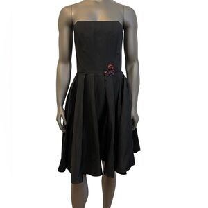 Gunne Sax Dress 7 Black Jessica McClintock Floral Formal Short Cocktail Straples